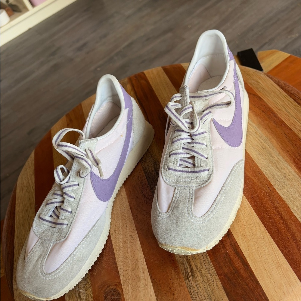 Vintage Women’s Nike Lilac and White Spirit Sneakers from the 1980s